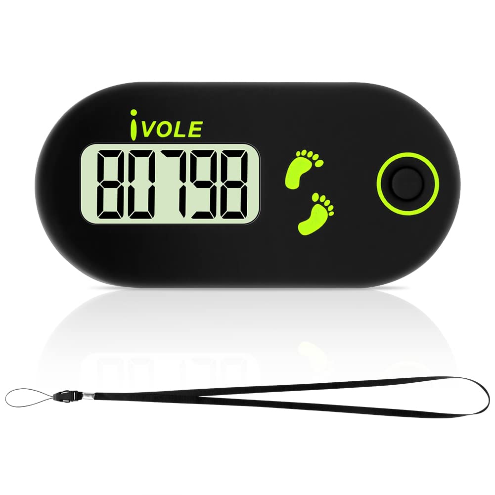 Flintronic Mini 3D Walking Pedometer, Portable Sports Pedometer with Clip Lanyard, Track Steps in Real Time, For Older Kids/Fitness Men/Women/Elders