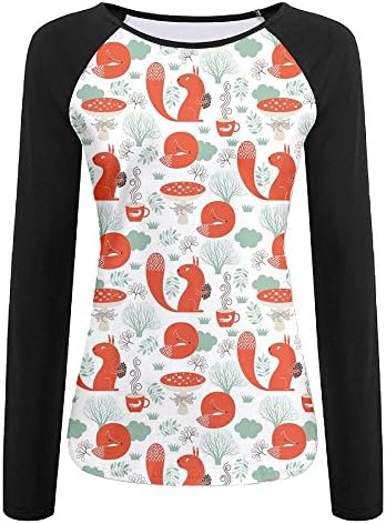ZebulonMill Young Girls Animals Nature Whimsical Squirrel Sleeping Fox fungus Hot Tea Lovely Cool Movement Adventure Challenge Musician Rock Climbing Women's Cool Long Sleeve T-Shirt White