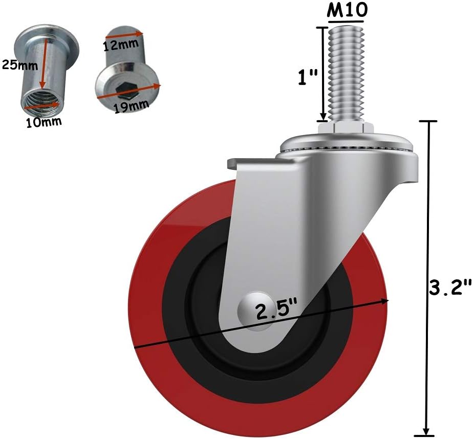 4 Pack Heavy-Duty 2.5 Swivel Caster Wheel Creeper | Ubuy