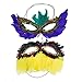 Neliblu Bulk Halloween Half Masks, 1 Dozen Fantasy Feather Masks 12 Assorted Styles, Masquerade Masks for Mardi Gras Party Favors