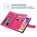 ULAK Galaxy S5 Case, Samsung S5 Wallet Case, Fashion PU Leather Magnet Wallet Flip Case Cover with Built-in Credit Card/ID Card Slots for Samsung Galaxy S5 SV Galaxy S V i9600- Hot Pink