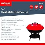 HambleBB-BBQ201 Portable 14" Charcoal BBQ - Red, Easy Assembly, Heavy Steel view 2