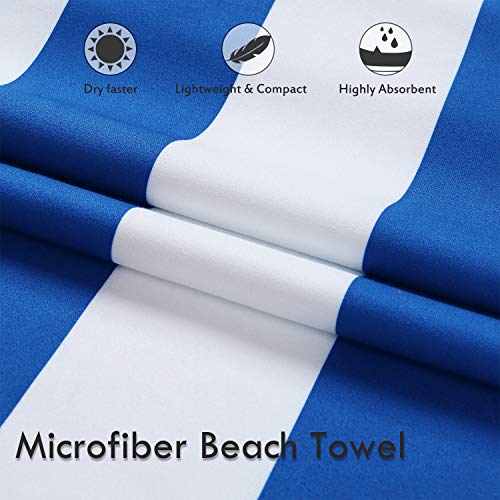 DARCHEN Microfiber Beach Towels Oversize Travel Beach Towel 4 Pack - Quick Dry Towel for Swimming, Sand Free Towel (Extra Large XL 70x35 inch) for Kids Adult