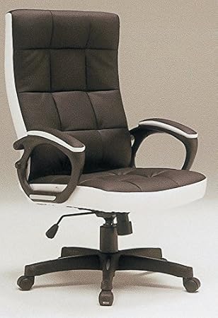 Amazon デスクチェアー 事務用イス パソコンチェアー 合皮張り製 モダン 肘付きハイバックオフィスチェアー ブラック黒 ホワイト白 キューブ デスクチェア 文房具 オフィス用品