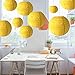 12PCS Paper Lanterns with Assorted Colors and Sizes Paper Lanterns Decorative,Chinese/Japanese Paper Hanging Decorations Ball Lanterns Lamps for Home Decor, Parties, and Weddings (Yellow)