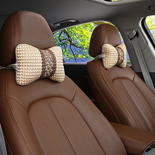 SLY Car Neck Head Support Pillow Headrest Cushion Nature Fiber More Healthier Softer for Relieve Neck Fatigue Home Rest Breathable and Comfortable Set Of 2 …