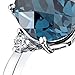 PEORA London Blue Topaz and Diamond Ring for Women 14K White Gold, Natural Gemstone, 2.75 Carats Oval Shape 10x8mm, Size 7, December Birthstone Ring, Promise, Engagement, Wedding Ring
