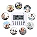 Digital Kitchen Timer, TuoPulife Simultaneous Cooking Timing Countdown Up Pocket Timer, Large Led Display, Loud Alarm, Memory Stopwatch Function, Magnetic Back (Battery included) (1 Pack)