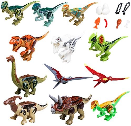 Maykid Dinosaurs Set Includes 12 Building Bricks Dinosaurs and 9 Dinosaur Accessories, Building