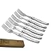 KeepingcooX® Laguiole Steak Forks of 6, Polished Stainless Steel Dinnerware/Tableware/Flatware/Cutlery Set, Made in China, Reputable Global Manufacturer with Certificate (GMC), Good for Money