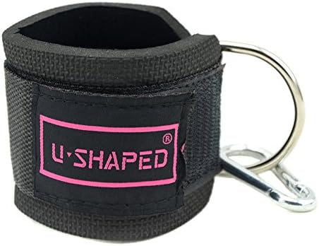 Gymforward Neoprene Ankle Straps Metal D-ring Ankle Wraps with Hook for Cable Machine Attachment (1pc)