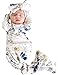 Newborn Baby Floral Print Sleepsack Nightgowns Coming Home Outfits with Headband size 0-3Months (White)
