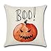 FOOZOUP Halloween Pumpkin Pillow Covers Bat Little Witch Element Decorative Outdoor Linen Throw Cushion Cases 18 x 18 inch for Home Couch Sofa Set of 4