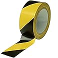 Black & Yellow Hazard Warning Safety Stripe Floor Tape • 2 Inch x 108 Feet - Ideal for Walls, Floors, Pipes and Equipment
