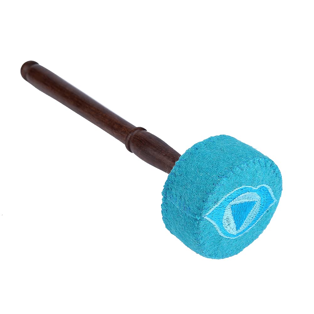 Tibetan Singing Bowl Striker Mallet Hand Made Hard Wood Felted Mallet Stick Buddhism Attachment(Light Blue)