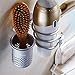 ELVASEN Hair Dryer Holder, Wall Mount Organizer Shelf Rack for Bathroom, Wall Mount with Comb Makeup Brushes Cup,Bathroom Washroom Shower Accessories Storage Organization Aluminum Set