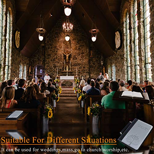 Bible Book Cover with Zippered for Men and Women, Book Protector, PU Leather Handle,Tree Pattern,Bible Case,Christian Bible Tote (L)