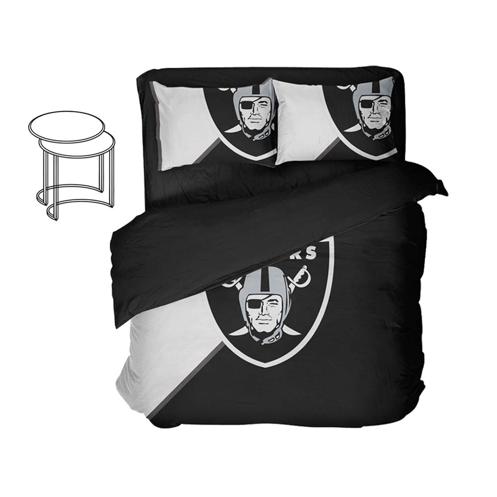 Ancofan 3D Print Oakland City Bedding Sheet Football Fan Modern Pattern Bed Sets Twin (Style, Twin-3pcs)