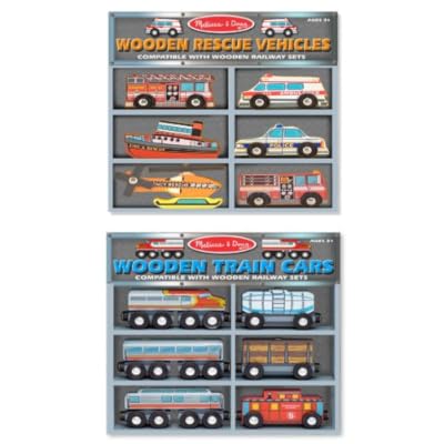 melissa and doug wooden train cars