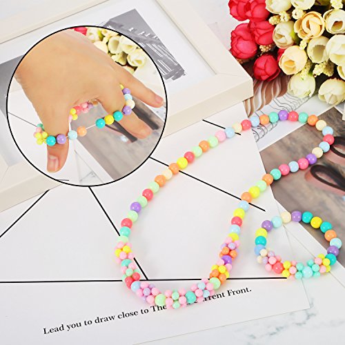 image for Bememo 8 Sets Princess Necklace and Bracelet Baby Girls Costume Jewelr