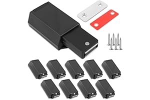 Redunest Heavy Duty Push to Open Door Latch, 10 Pack Black Magnetic Push Latches, Hidden Push Touch Latch Hardware for Push to Open Cabinet, Magnetic Door Catch for Drawer Wardrobe Door