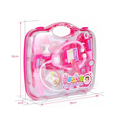 Yeefant Doctor Kit 19PCS Pretend Play Dentist Medical Kit with Electronic Stethoscope and Coat for Kids Holiday Gifts,School Classroom,Easter Stuffers and Doctor Roleplay Costume Dress-Up Medicine box