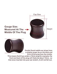 PiercingJ - Juego de 16 pares de dilatadores de oreja de madera acrílica, 32 unidades