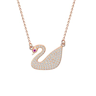 Rose Gold Swan Pendant Necklace with Swarovski Uganda Ubuy