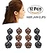 Hair Claw Clip, Fascigirl 12 PCS Mini Womens Jaw Clip Vintage Hair Clamp Hair Accessory for Bath Shower … (CoffeeandBlack)