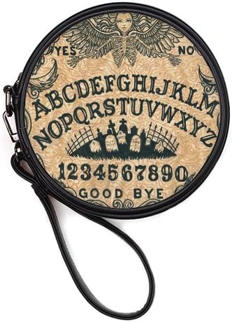 Generic Personalized Ouija Board Dangerous Game Skull and Graveyard for Round Makeup Bag