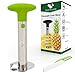 Premium Product Stainless Steel Pineapple Corer Slicer Peeler and Cutter | Core Remover + GIFT Fruit & Vegetable Multi-function Peeler + BONUS recipes eBook, 3 in 1 Kitchen Tool Best Present (Green)
