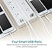 Power Strip Etekcity 6-Outlet 5610 Joules Surge Protector Power Strip with 6A 4 USB Charging Station and 6-Foot Long Power Cord, UL Listed