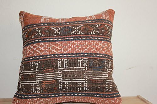 16x16,40x40 kilim pillow, turkish kilim pillow, decorative pillow, turkish pillow, pillow, vintage pillow, kilim pillows, kilim pillow cover boho pillow,cicim pillow,brown pillow,light pillow