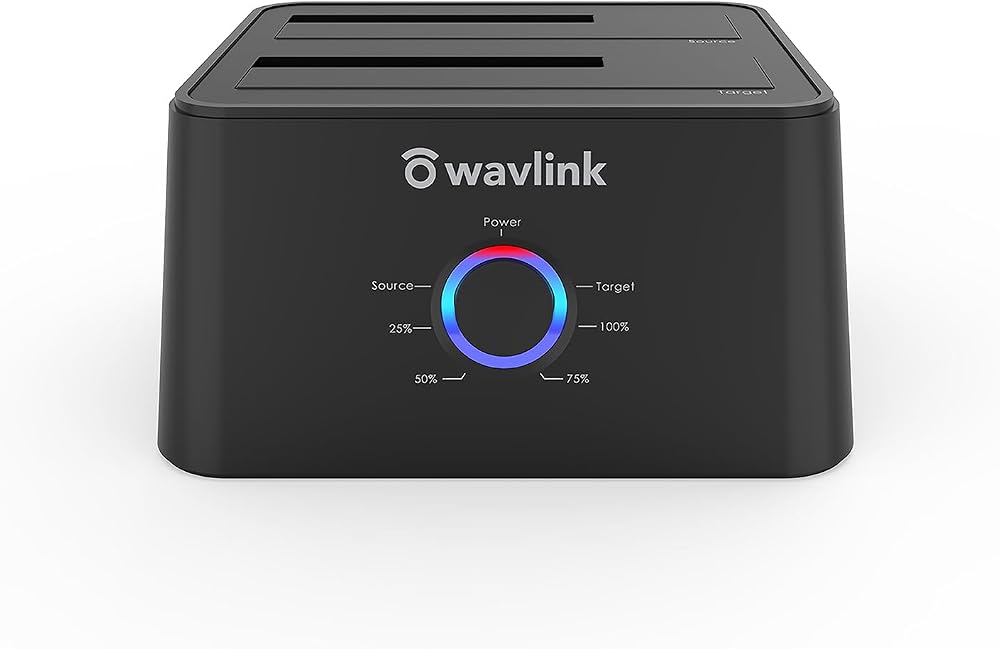 WAVLINK USB 3.0 Dual Bay SATA HDD SSD Docking Station Offline Clone 2.5 3.5