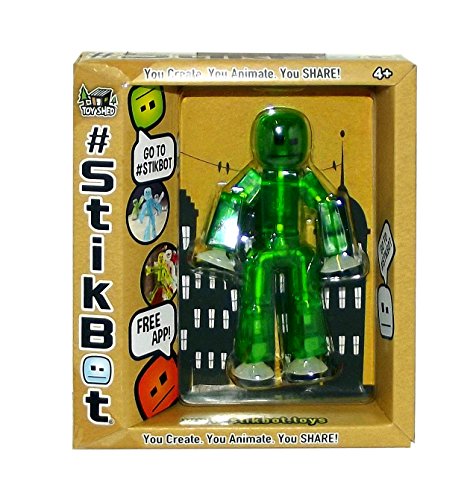 Stickbot translucent green action figure, 3 inches