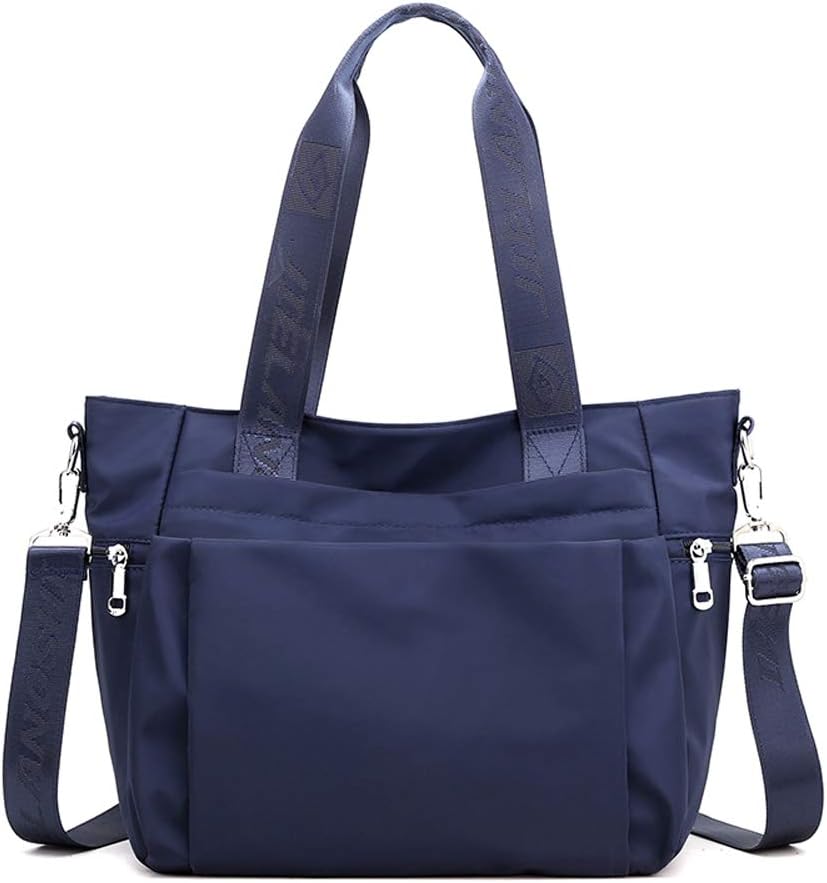 YANAIER Women's HandbagWater Repellent Nylon Large Totes Shoulder Crossbody Bag Hobo Bags for Shopping Travel Casual Daily Dark blue