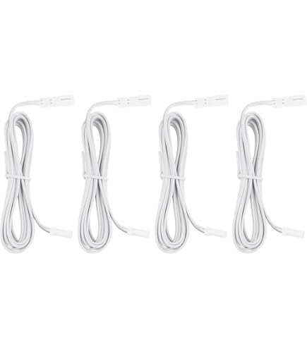 6-Pack 2-Pin LED Tube Connector Power Cord – 20cm White Cable For T4/T5/T8 Integrated Tubes & Hexagonal LED Light Panels – Copper Wire, Anti-Slip Design