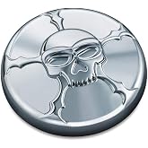 Kuryakyn 7358 Zombie Skull Vented Fuel Tank/Gas Cap with Right-Hand Threads for 1982-2019 Harley-Davidson Motorcycles with Screw Tanks, Chrome