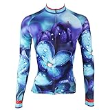 QinYing Cycling Jersey, Bicycle Shirt, Flowers Printing Long Sleeves Bike Top for Women