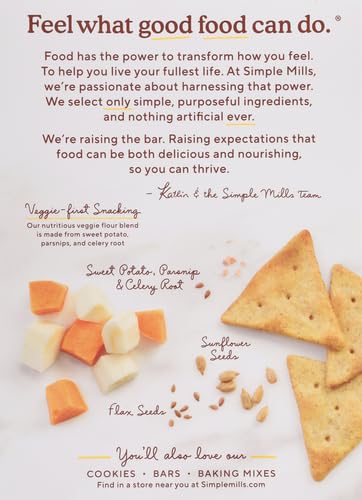 SIMPLE MILLS VEGGIE PITA CRACKERS, HIMALAYAN SALT – GLUTEN FREE, VEGAN, HEALTHY SNACKS, PALEO FRIENDLY, 4.25 OUNCE (PACK OF 1)