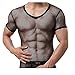 Freebily Men's Sheer Mesh See Through Fishnet Clubwear Vest Shirt Sport Tank Top Undershirt Black Medium