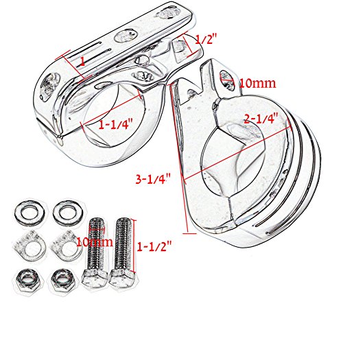Edge Cut Foot Pegs Mount Clamp Black Motorcycle 1.25" 1 1/4" 32mm Motorcycle Engine Highway Guard Pilot Foot Pegs Mount Clamp Footpegs Footrest For Harley Davidson Touring Yamaha Honda Kawasaki - Thumbnail 6