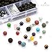 BEADNOVA 350pcs Lava Stone Gemstone Round Loose Beads Assortment for Jewelry Making