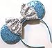 CLGIFT Cinderella Inspired Minnie Ears, Blue, Rainbow Sparkle, Sequin (1 Count pack of 1), for Event Enthusiasts, Costume Parties, All Ages