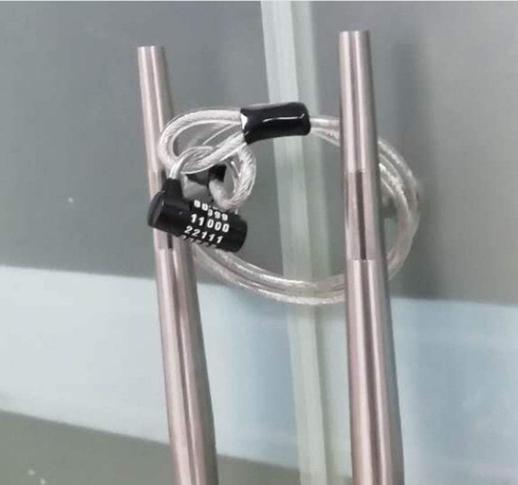 Stainless Steel Safety Cable, Double Loop Braided Steel Cable Flexible Lock Cable Lock 3/8 inch U-Lock, Padlock, Transparent Wire Rope with Ring, Electric Door, Bicycle, Glass Door Lock, Door Handle， - - 