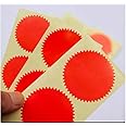 Iteal 100pcs Red Blank Embosser Stickers - 45mm Metallic Foil Embossing Stickers with Serrated Edge for Awards, Legal & Notary Seals