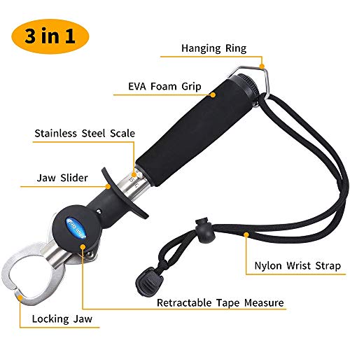 Edelstahl-Angelzange, Fischgreifer mit Waage/Angelzange mit Maßband, tragbares Fischlippengriff-Werkzeug – Bild 4