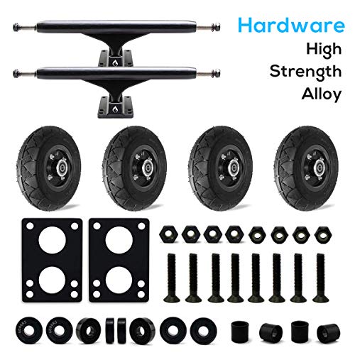 Hi-Na Mountain Board All Terrain Skateboard Kiteboard Cross Country Mountainboard Big Wheel Downhill Longboard All Terrain Longboard Kite Board with Bindings for Cruising and Downhill - Thumbnail 4