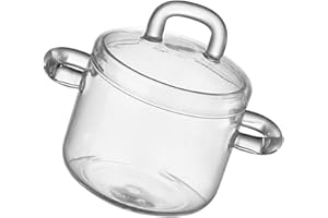 Homoyoyo Transparent Glass Boiling Pot with Tight-Fitting Lid High-Temperature Resistant Stovetop Cooking Pot