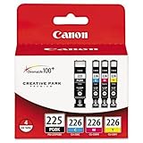 Canon 4530B008AA (PGI-225, CLI-226) Ink, 19 mL, 9 mL, CMYK, 4/Pk